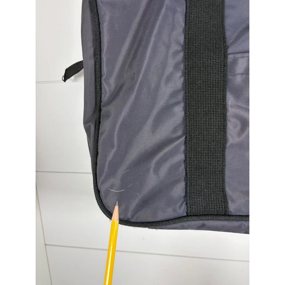 Vintage 90s Lands End Lighthouse Gray Nylon Bag Double Handle Work Travel READ